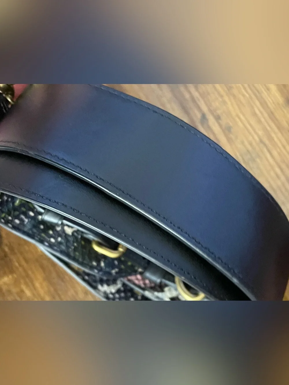 COACH Snakeskin Shoulder Strap w/Antique Brass Tone Hardware